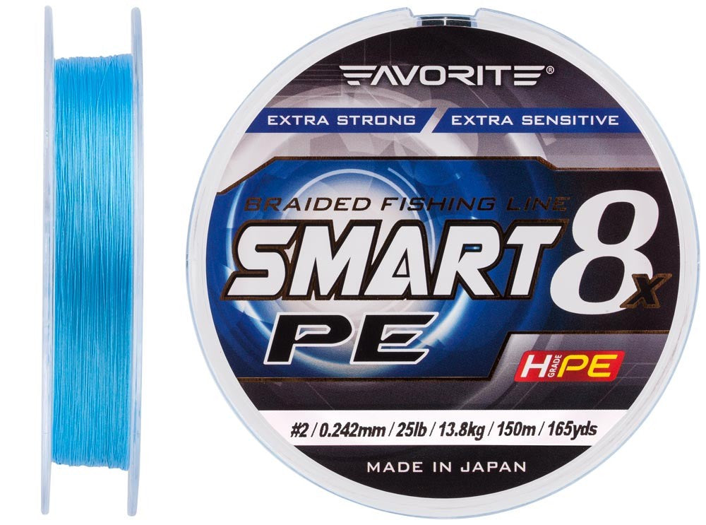 Braided Line Favorite Smart PE 8x 150м (sky blue) #2.0/0.242mm 25lb/13.8kg