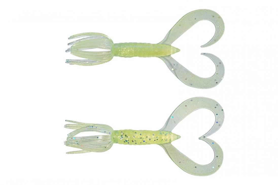 Soft lure Keitech Little Spider Chartreuse Shad # 484T - Emerald Ripple