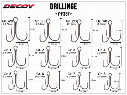 Anzol Triplo Decoy Y-F33F