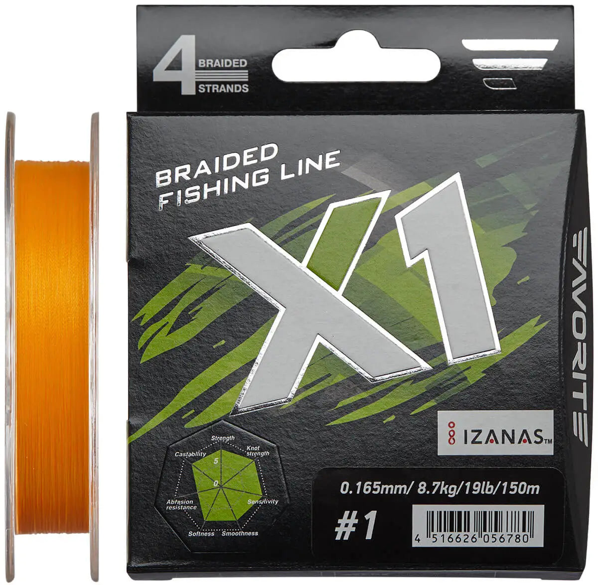Braided Line Favorite X1 PE 4X 150m.