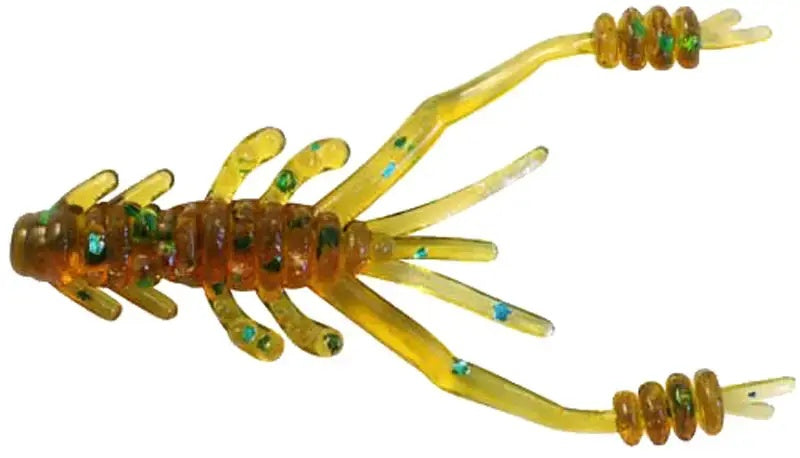 Reins Ring Shrimp 2" 565 Motor Oil Green Flake (12 pcs.)