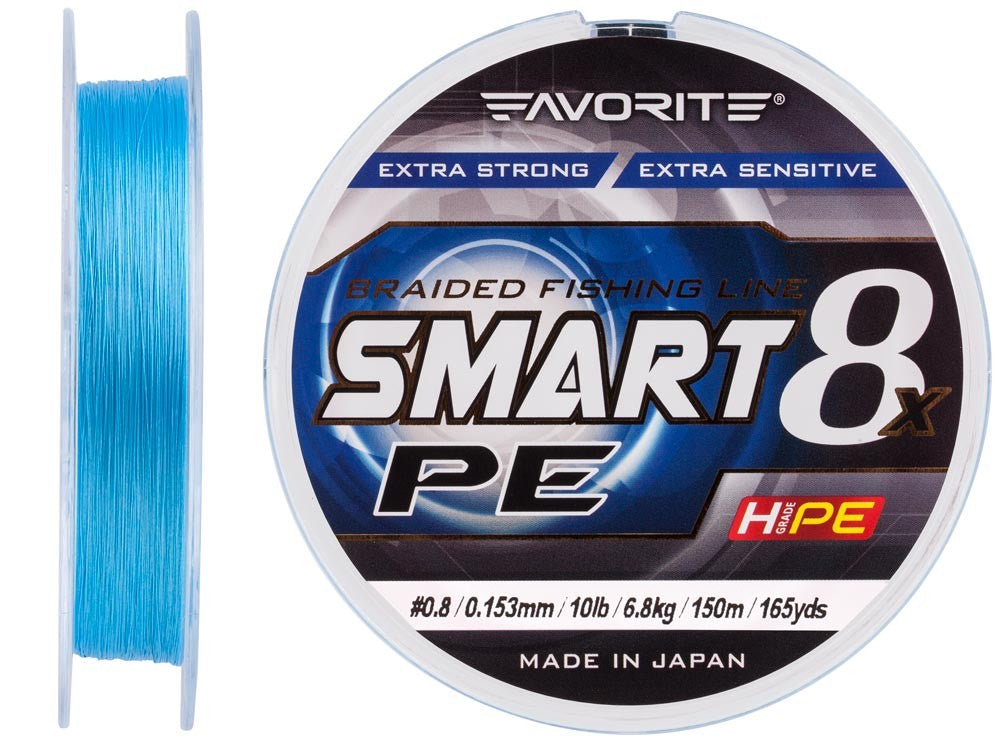 Braided Line Favorite Smart PE 8x 150м (sky blue) #0.8/0.153mm 10lb/6.8kg