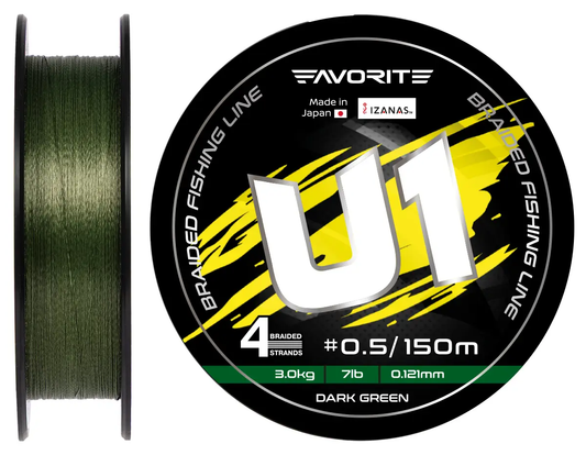 Favorite U1 PE 4x 150m (dark green) #0.3/0.094mm 4lb/1.8kg