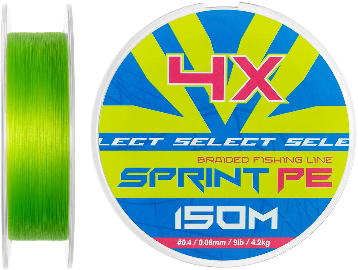 Select Sprint PE 4X Light Green 150m #0.4/0.08mm 9lb/4.2kg