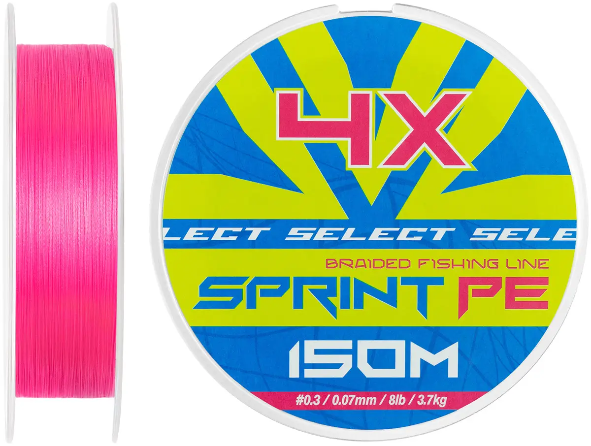 Select Sprint PE 4X Pink 150m #0.3/0.07mm 8lb/3.7kg