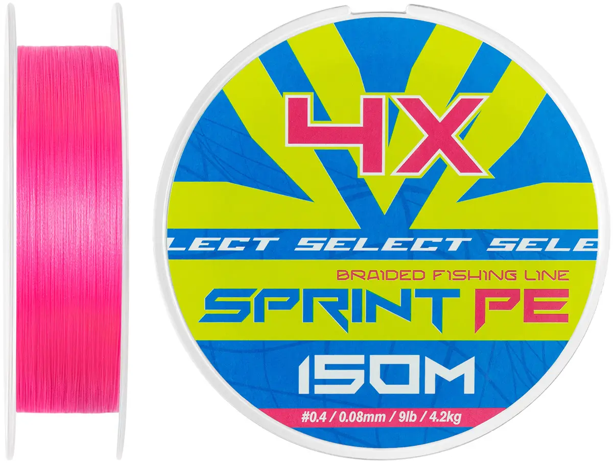 Select Sprint PE 4X Pink 150m #0.4/0.08mm 9lb/4.2kg