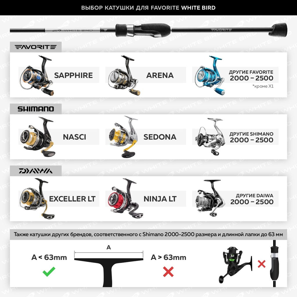 Fishing Rod Favorite White Bird