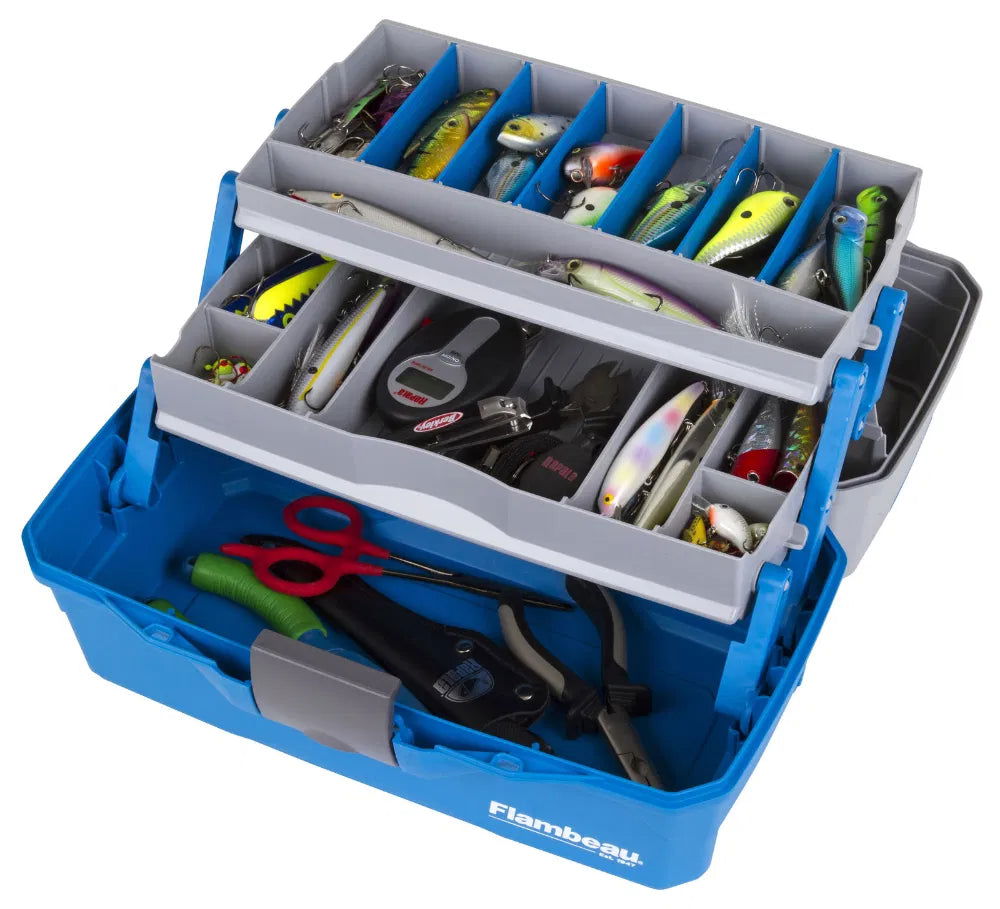 Flambeau 2-Tray Classic Box with Flip Lid PF-6382TB - Emerald Ripple