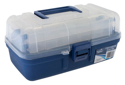 Jarvis Walker Cantilever 2 Tray Clear Top Tackle Box JW40143 - Emerald Ripple