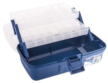 Jarvis Walker Cantilever 2 Tray Clear Top Tackle Box JW40143 - Emerald Ripple