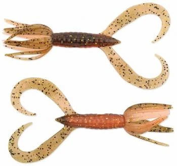 Soft lure Keitech Little Spider Green Pumpkin Orange Gold # 520T - Emerald Ripple